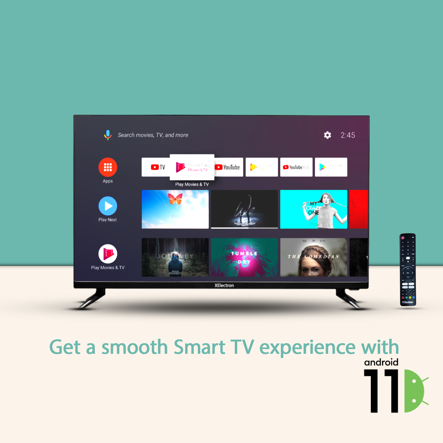 XElectron 32 Inch (80 cm) HD Ready Smart Android LED TV with Built-in Soundbar - Image 3