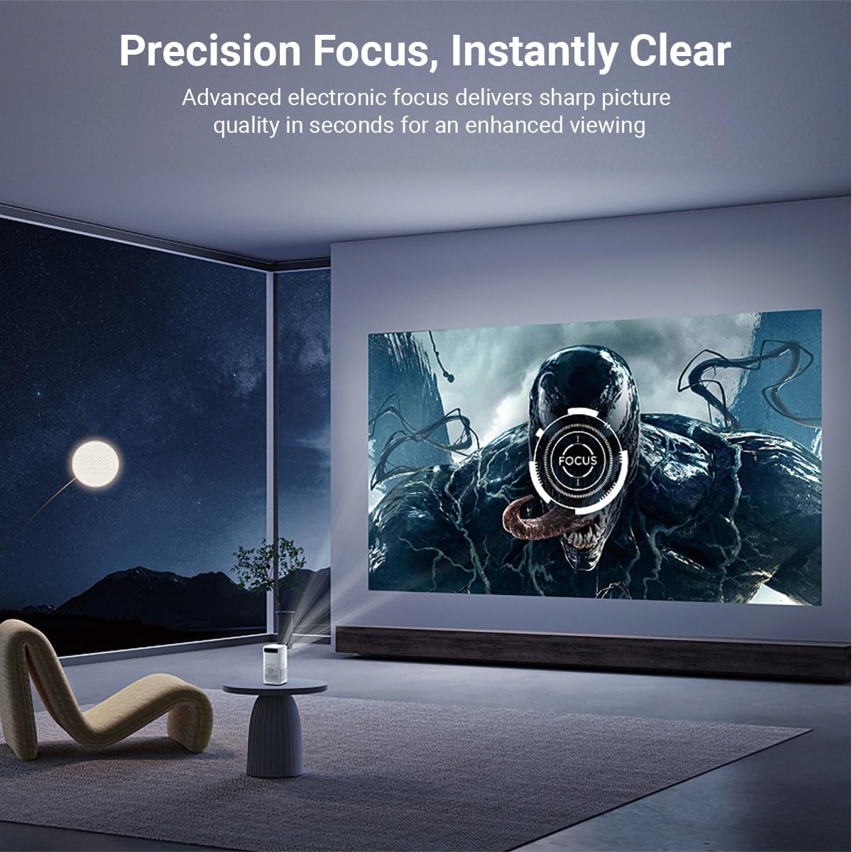 XElectron PocketBeam Android 13 Portable Smart Projector, 1080p Support, 6000 Lumens, 150 inch Screen, OTT Apps (Netflix, Prime, YouTube), Miracast, WiFi, BT, HDMI, Built-in Battery, 2hr Playtime - Image 6