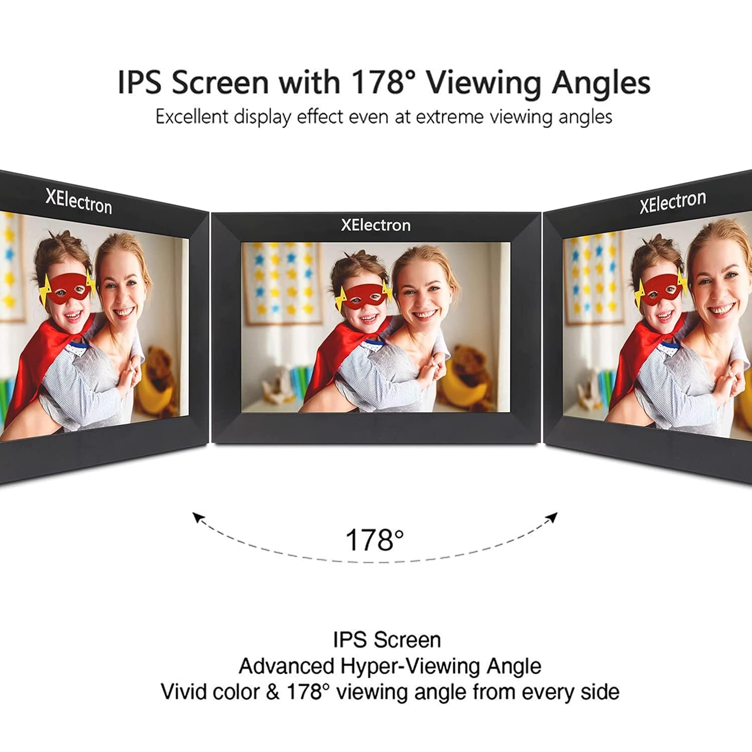 XElectron 10.1 inch WiFi Digital Photo Frame HD IPS Touch Screen HD Display, Smart Cloud Photo Frame with 32GB Memory, Auto-Rotate, Share Photos and Videos via Frameo App - Image 3