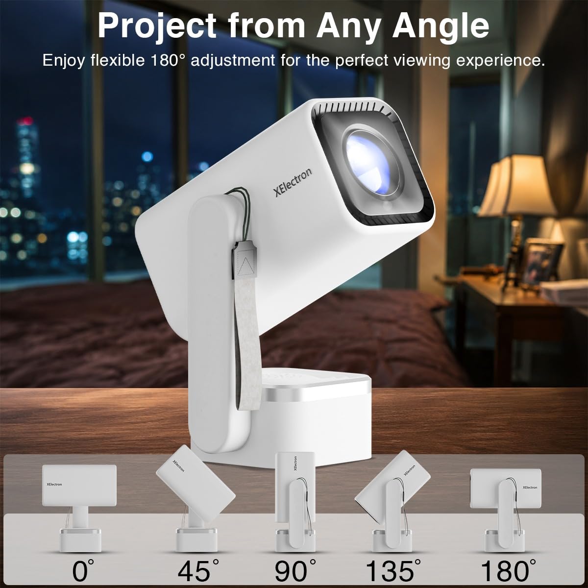XElectron Techno Android 14 Smart Home Theater Movie HD Projector, 1080P & 4K Support, Inbuilt Speaker, Rotatable, Electric Focus, Auto & 4D Keystone with Built-in Apps, WiFi & BT, Screen Mirroring - Image 7