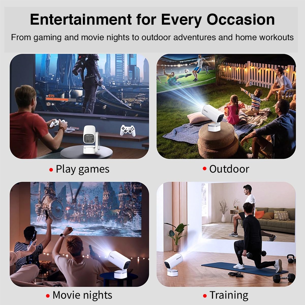 XElectron Techno Android 14 Smart Home Theater Movie HD Projector, 1080P & 4K Support, Inbuilt Speaker, Rotatable, Electric Focus, Auto & 4D Keystone with Built-in Apps, WiFi & BT, Screen Mirroring - Image 9