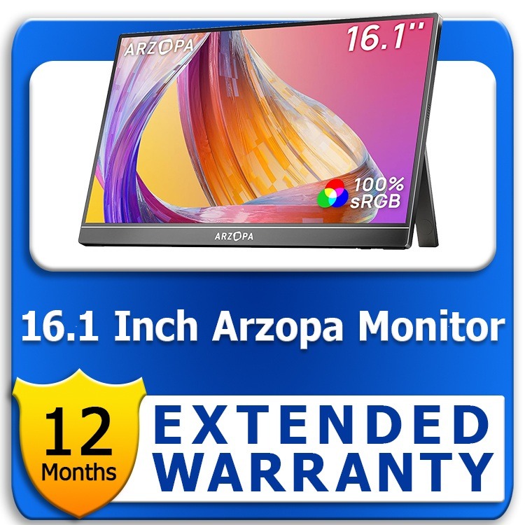 ARZOPA 16.1 Inch Portable Monitor 1 Year Extended Warranty